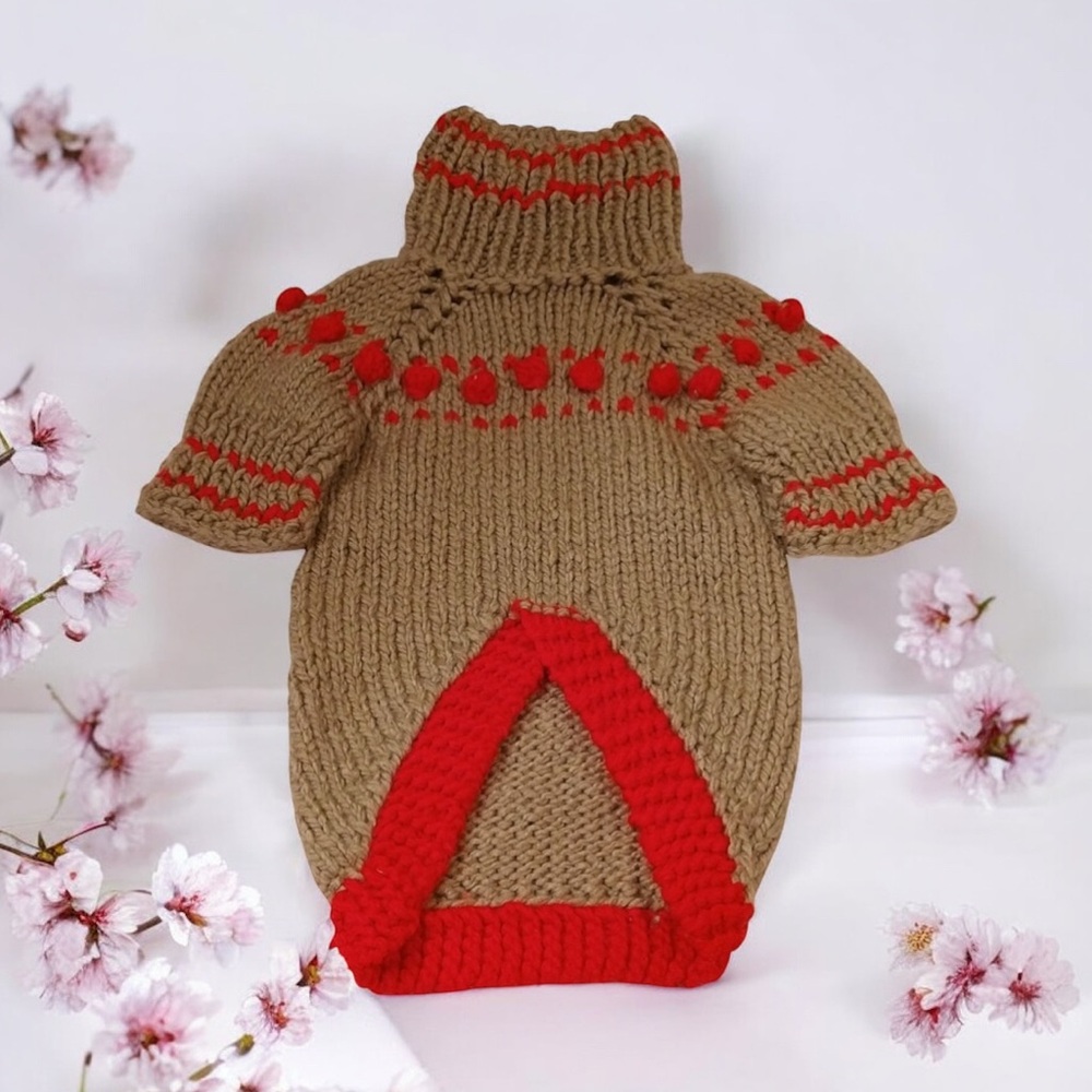 🗽New/Large Dog's Sweater❤️🤎 Exclusive HandKnitted